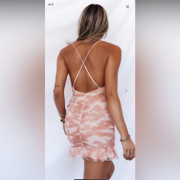 Hello Molly large Front Runner mini dress dusty pink Cowl Neck Bodycon - Picture 4 of 7